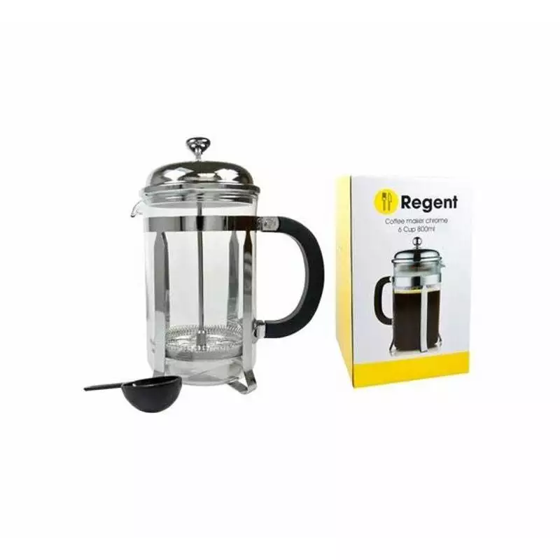 Regent – Coffee Plunger Chrome Plated – 6 Cup – 800ml