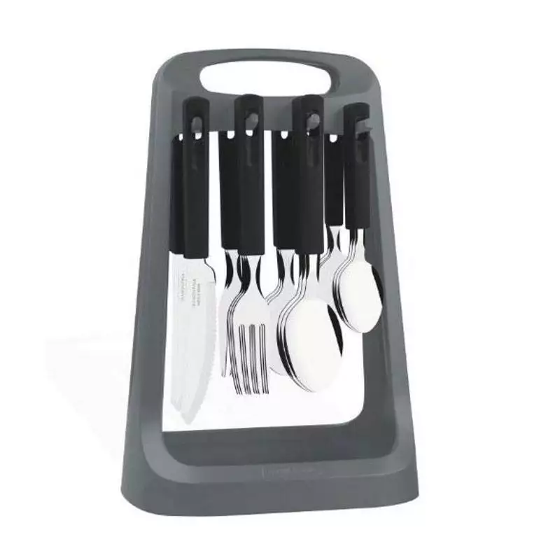 Tramontina Oasis 24 Piece Cutlery Set Black/Silver