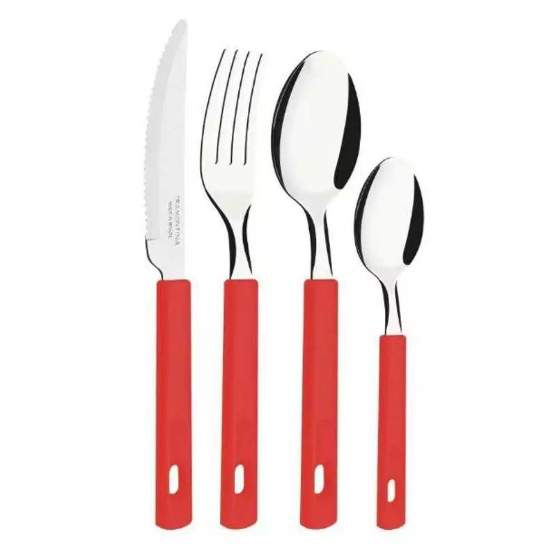 Tramontina Oasis 24 Piece Cutlery Set – Red/Silver