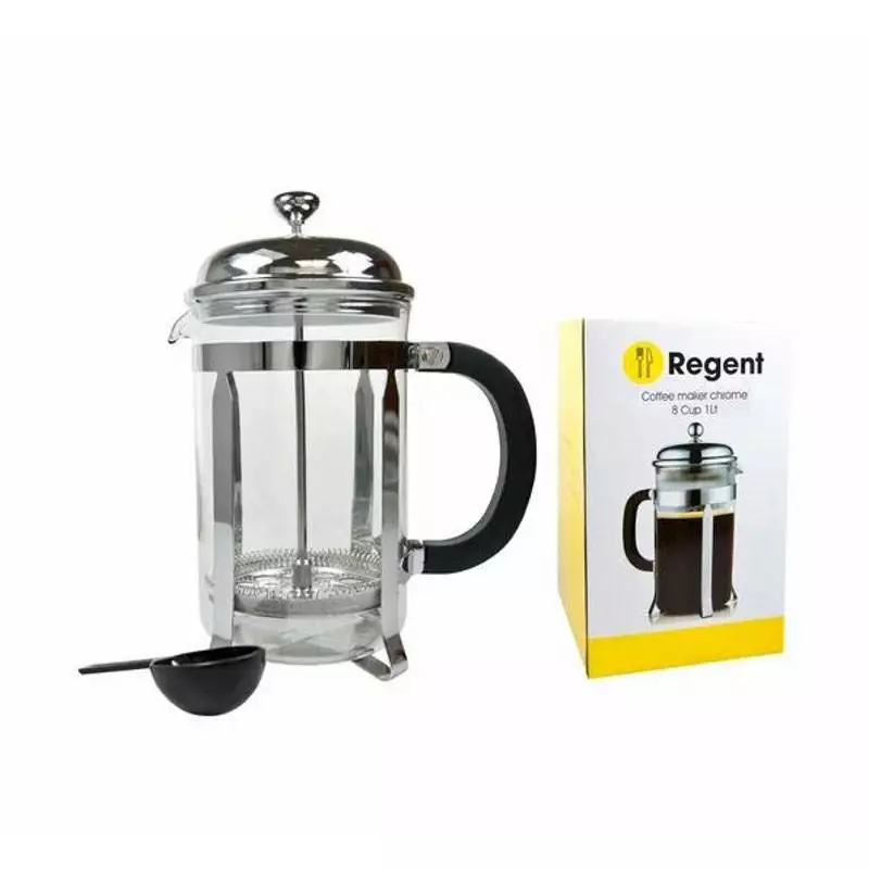 Regent – Coffee Plunger Chrome Plated – 8 Cup – 1 Litre