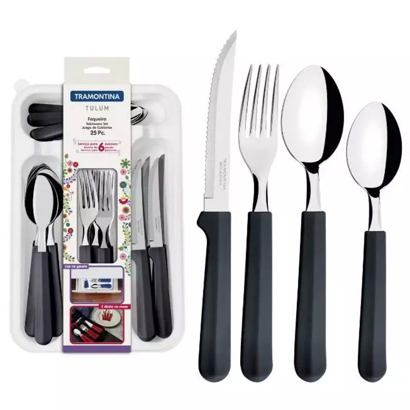 Tramontina 25 Pieces Tableware Set with Steak Knives