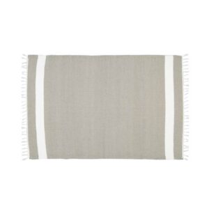 Amelia Jackson Cotton Dhurrie Tabby Rug - Grey/White Stripe