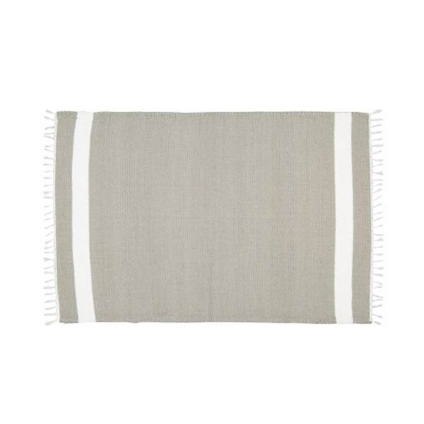 Amelia Jackson Cotton Dhurrie Tabby Rug - Grey/White Stripe