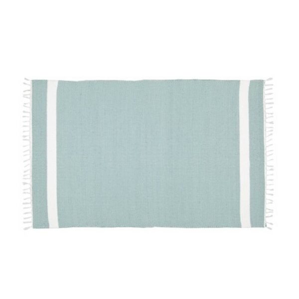 Amelia Jackson Cotton Dhurrie Tabby Rug – Eggshell/White Stripe