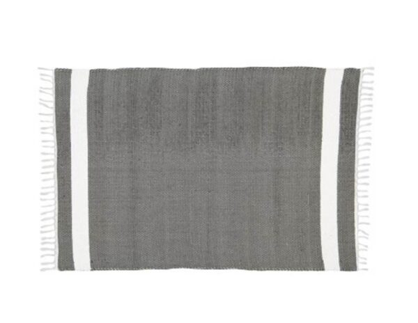 Amelia Jackson Dhurrie – Charcoal/White Stripe Amelia Jackson Dhurrie – Charcoal/White Stripe