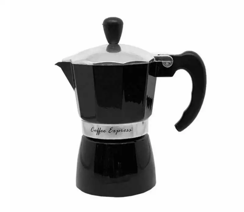 Regent Coffee Maker 2 Tone Matt Black With Silver 3 Cup