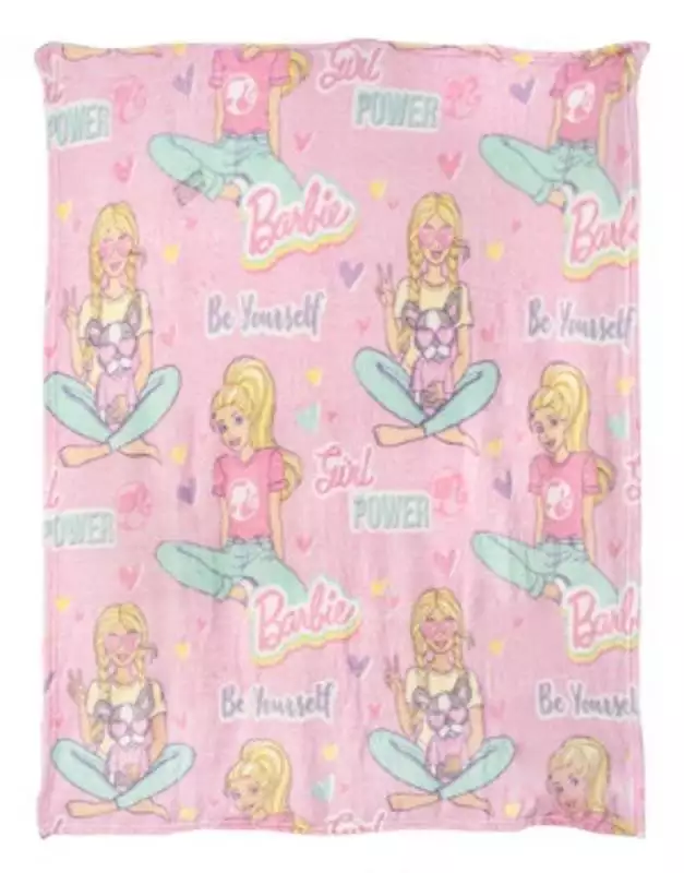 Character Group Barbie Flannel Throw