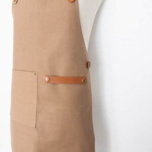 PdJ Cotton Canvas & Leather Aprons - Beige