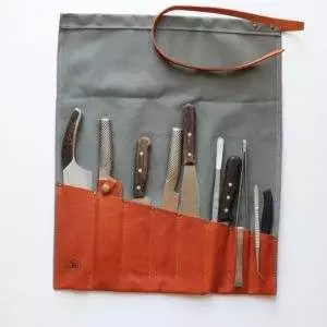 PdJ Canvas & Leather Knife Roll Bag – Olive