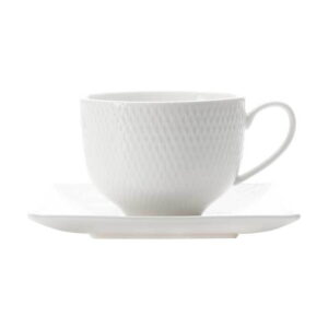 Maxwell & Williiams White Basics Diamonds Square Cup & Saucer 220ml