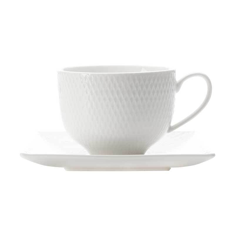 Maxwell Williiams White Basics Diamonds Square Cup Saucer