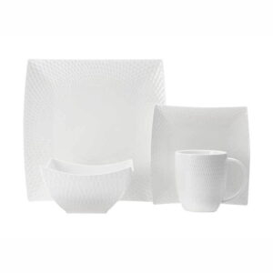 Maxwell & Williams White Basics Diamonds Square Dinner Set 16 Piece