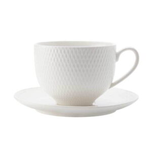 Maxwell & Williams White Basics Diamond Tea Cup & Saucer 220ML