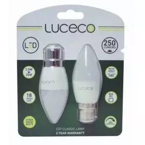 Luceco LC22W3W25/2 B35 2Pk Candle