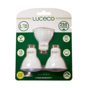 Luceco LGW3W25/3-LE 3Pk GU10 LED Lamp Luceco LGW3W25/3-LE 3Pk GU10 LED Lamp
