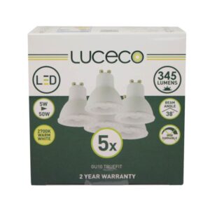Luceco LGW5W37/5-01 5PK GU10 LED Lamp Luceco LGW5W37/5-01 5PK GU10 LED Lamp