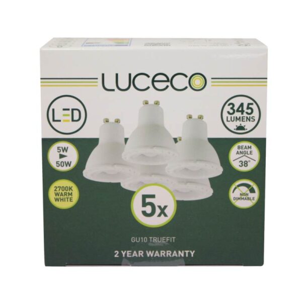 Luceco LGW5W37/5-01 5PK GU10 LED Lamp Luceco LGW5W37/5-01 5PK GU10 LED Lamp