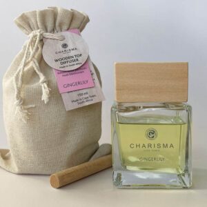 Charisma Wooden Top Soya Candle, Ispahan Rose 250g Charisma Wooden Top diffusers, Gingerlily 150ml