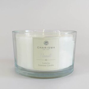Charisma Glass Luxury Scented 3 Wick Vanilla Candle 500g Charisma Glass Luxury Scented 3 Wick Vanilla Candle 500g