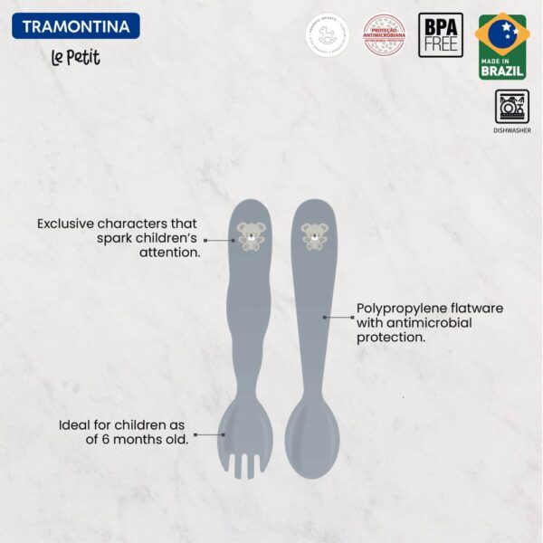 Tramontina Le Petit 2-Piece Grey Children’s Flatware Set Tramontina Le Petit 2-Piece Grey Children’s Flatware Set
