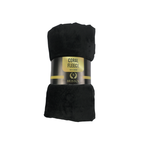 Bristol Coral Fleece Throw - Black 150cm x 200cm