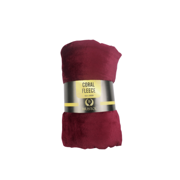 Bristol Coral Fleece Throw Burgundy