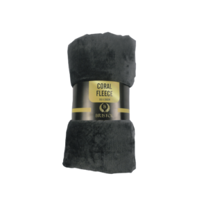 Bristol Coral Fleece Throw Dark Grey