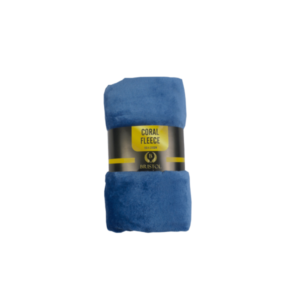 Bristol Coral Fleece Throw Denim