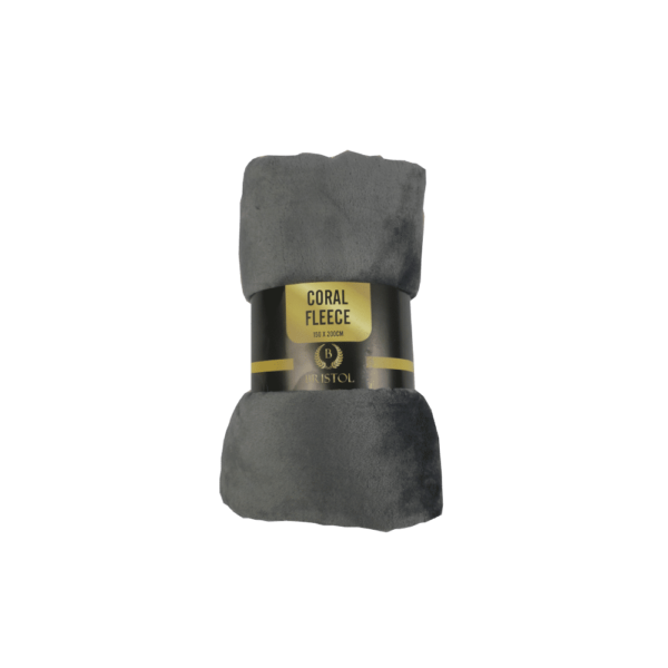 Bristol Coral Fleece Throw Silver Grey