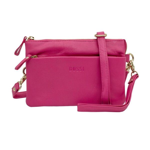 Nadia Leather Ladies Crossbody Sling Bag Pink