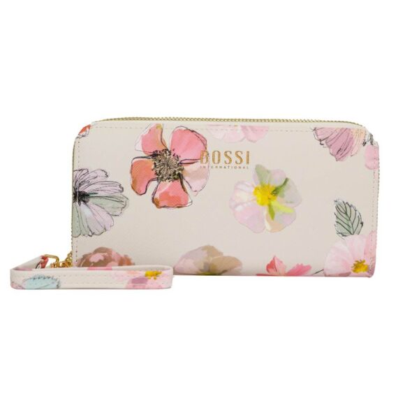 Roxette PU Double Zipper Purse White