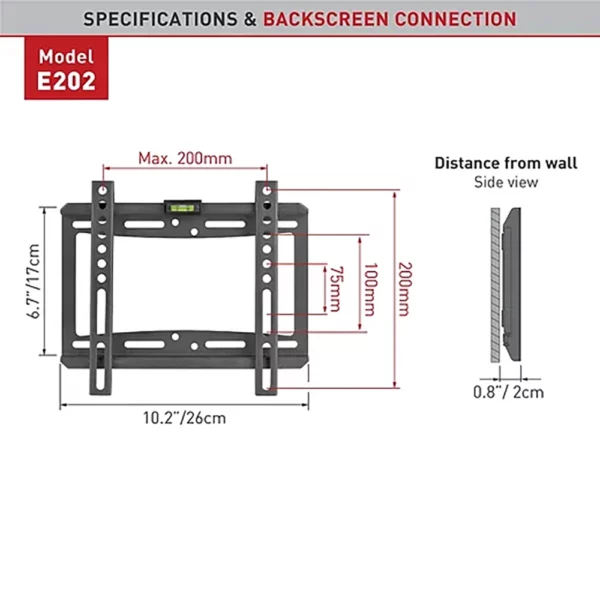 Barkan E202 Flat-Curved TV Wall Mount – Fixed