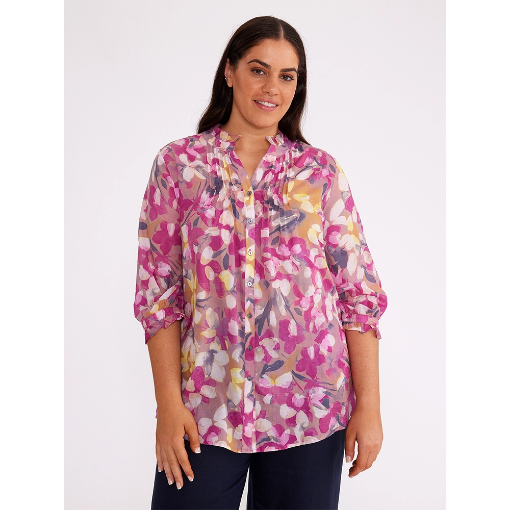 Yarra Trail Rose Print Petal Woven Shirt - Friedman & Cohen