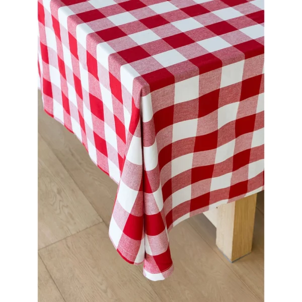 Linen House Revana Check Red Tablecloth