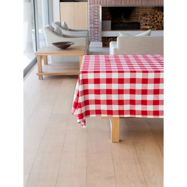 Linen House Revana Check Red Tablecloth
