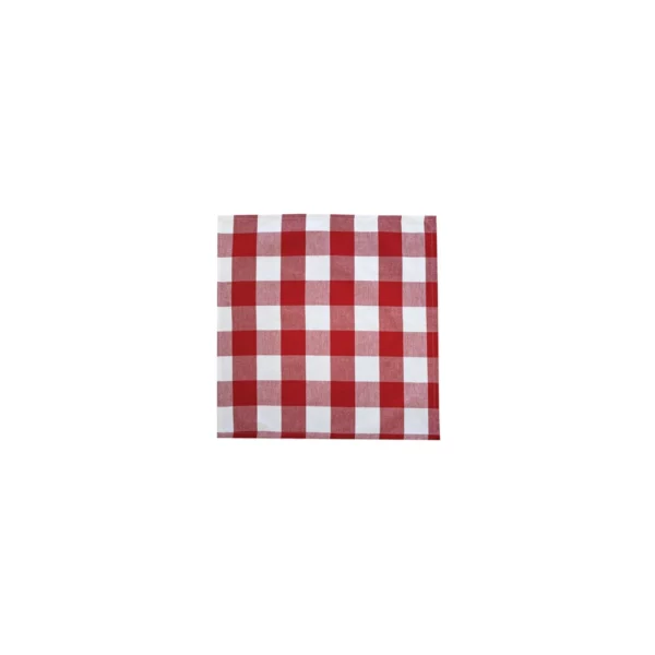 Linen House Revana Check Red 4 Pack Napkins