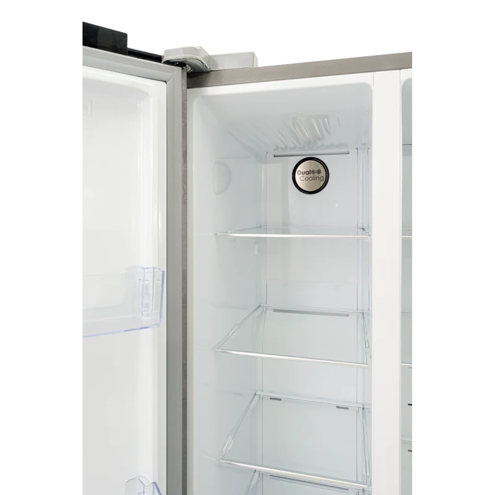 Defy DFF536 559l Side by Side Naturelight Fridge Metallic Friedman