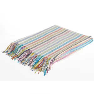 Haven & Earth Lyric Candy Stripe Paprika/Radiant Orchid Throw