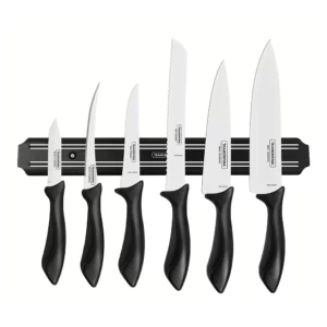 Tramontina Dynamic Barbecue Set with Stainless Steel Blades and Natural Wood Handles 12 Pieces