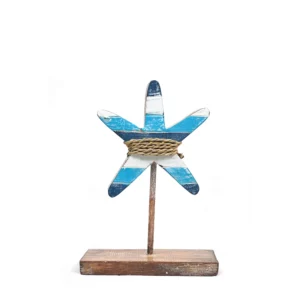 Wood starfish on stand (21cm)