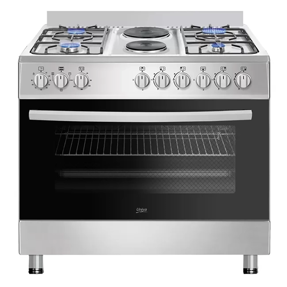 Univa UGE019Si2H 900mm Range Cooker. 5 Burner Gas Hob, two Solid