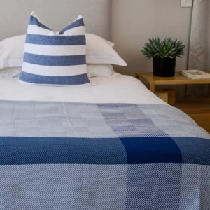 Haven & Earth Protea Geometry Throw - Midnight/Overcast Sky