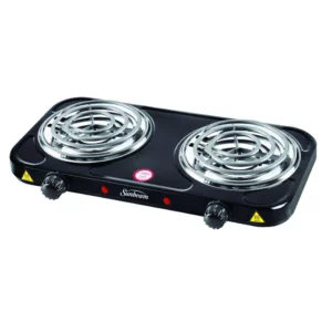 The Sunbeam SDS-200BD Double Spiral Hotplate delivers a total of 2000W, providing rapid heating for everyday cooking. With two separate spiral plates, you can boil water, simmer sauces, or fry eggs simultaneously without crowding.