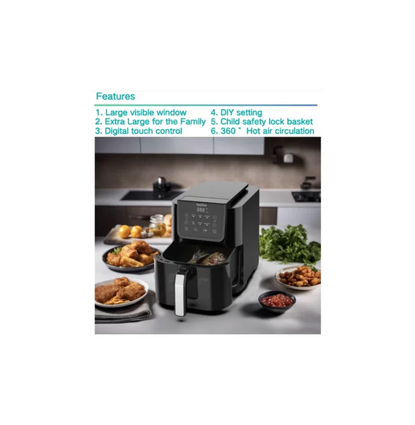Feelive 5lt with window Air Fryer – AFT05017M-GS Feelive 5lt with window Air Fryer – AFT05017M-GS