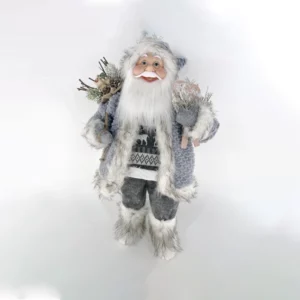 Red Grey Santa With Reindeer Jersey 46cm