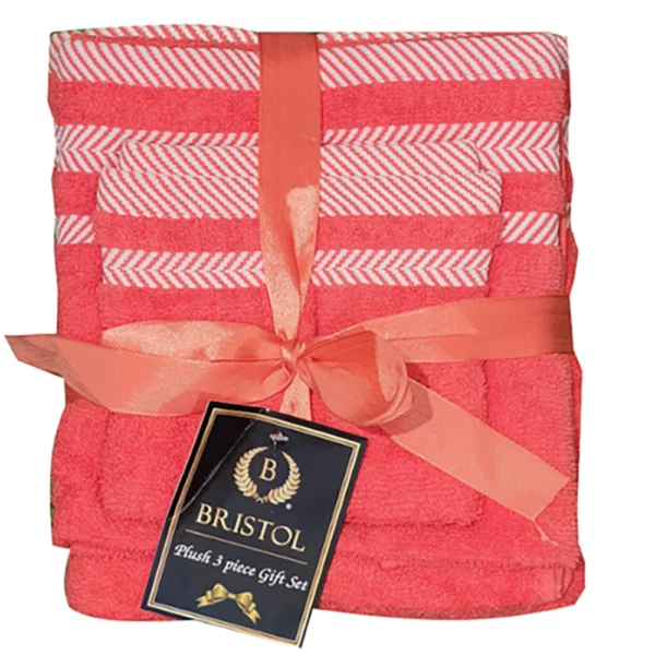 Bristol 3 Piece Towel Set - Coral