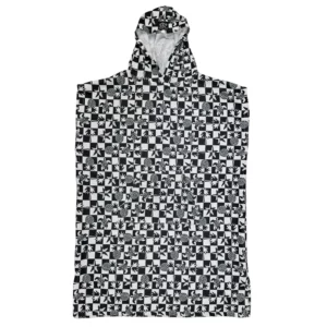 Island Style Checkered Sea Elements Hooded Beach Towel