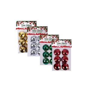 Xmas Tree Decor Ball Mirror 6pc 5cm