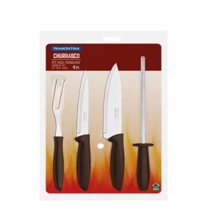 Cadac 2 Burner Compact Gas Braai Tramontina Plenus 4 Piece BBQ Set