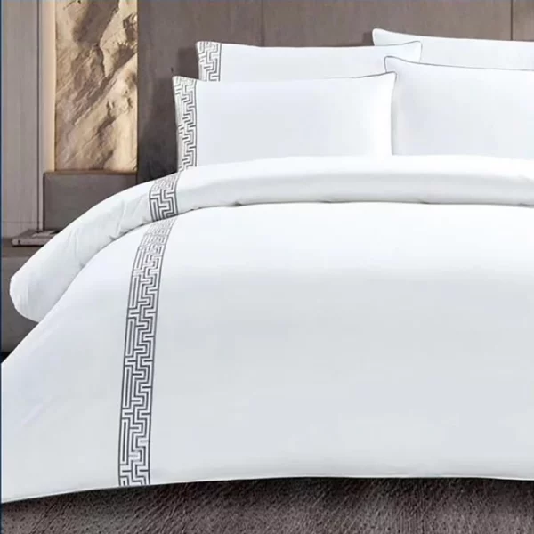 Egyptian Cotton Co Roberto Duvet Cover Set - White